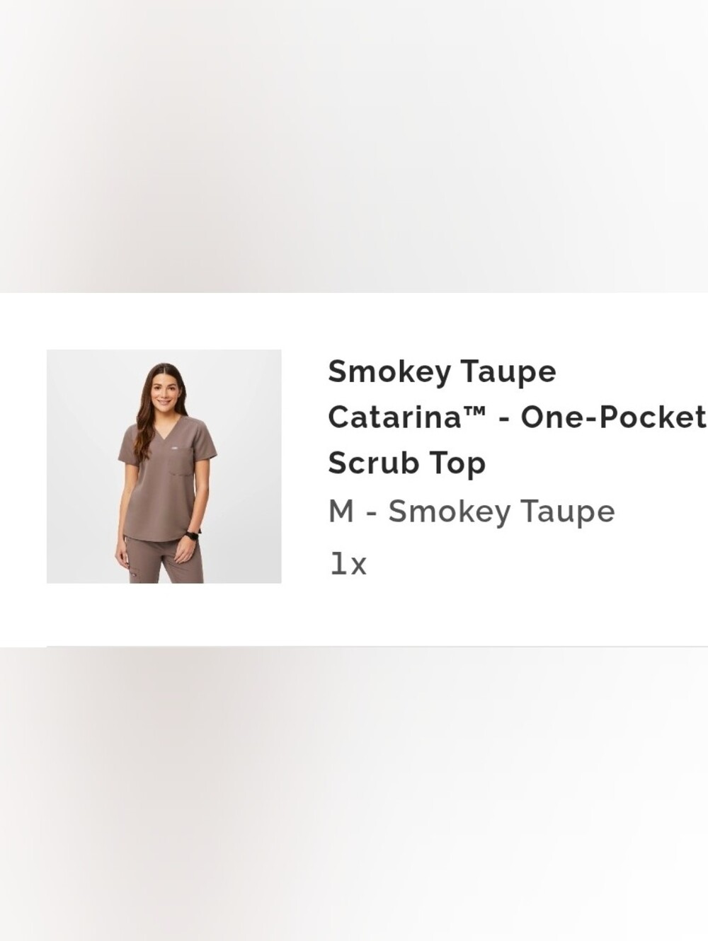 Figs Women's V-Neck Scrub Top in Smokey Taupe